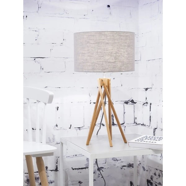 Veioză din bambus Good&Mojo Kilimanjaro, abajur bej-image-1