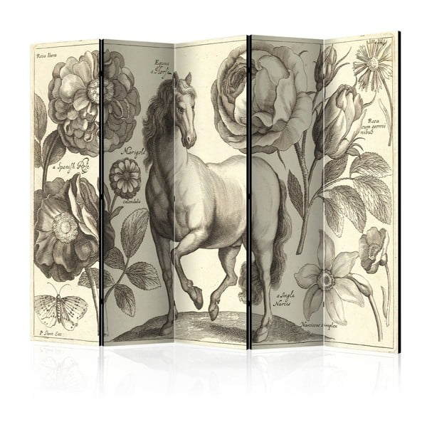 Paravan Artgeist Peony And Horse, 225 x 172 cm