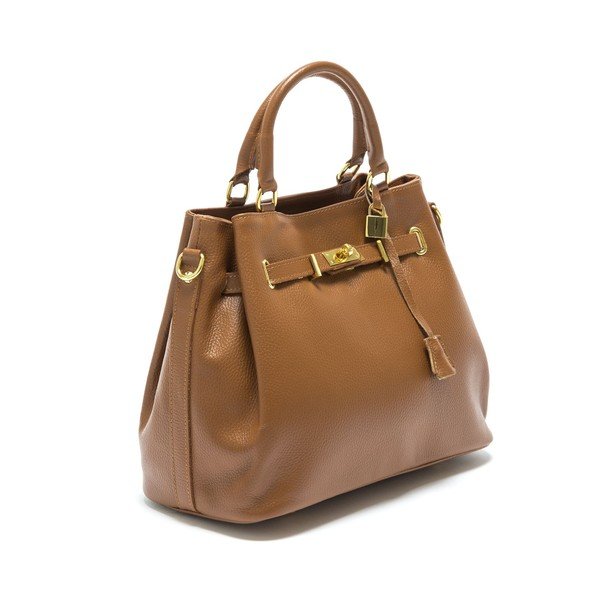 Geantă din piele Isabella Rhea no. 183, maro cognac-image-3