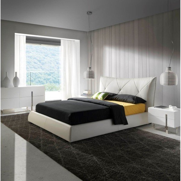 Pat tapițat Ángel Cerdá Dorita, 180 x 200 cm, alb-image-1