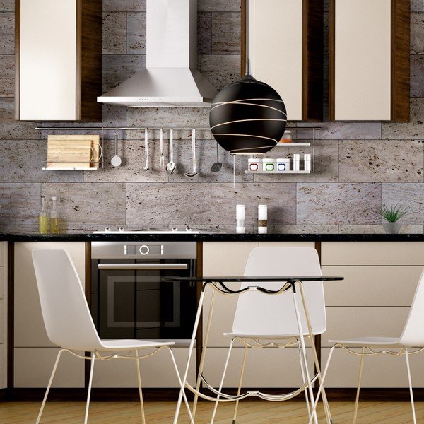 Lustră rotundă Lamkur Lines, negru-image-1