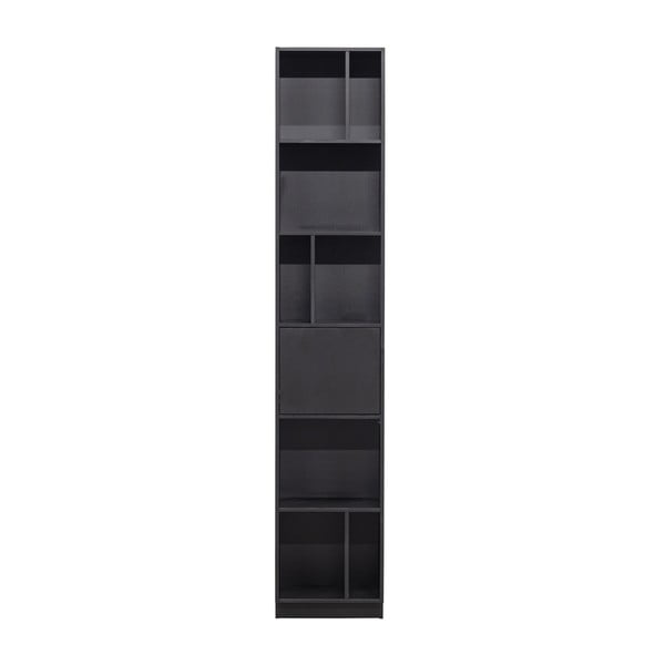 Bibliotecă modulară neagră din lemn masiv de pin 40x210 cm Finca – WOOOD