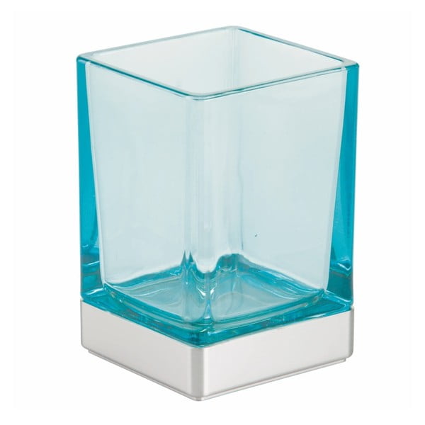 Pahar din sticlă pentru baie InterDesign, albastru
