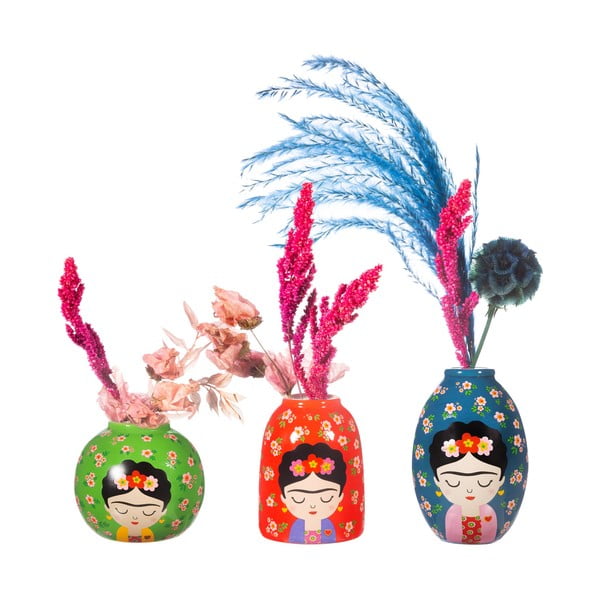Vaze 3 buc. din ceramică (înălțime 8 cm) Floral Frida – Sass & Belle-image-2