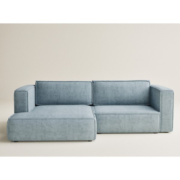 Colțar albastru deschis extensibil/cu spațiu de depozitare cu tapițerie din chenille (cu colț pe partea stângă/cu șezlong) Velto – Maison de Rêve-image-2