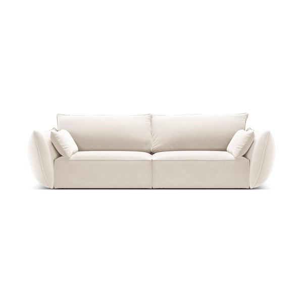 Canapea bej cu tapițerie din catifea 208 cm Vanda – Mazzini Sofas