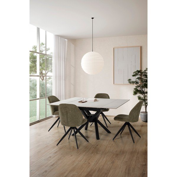 Masă de dining extensibilă cu blat din piatră cu blat suplimentar 90x150 cm Arlene – Marckeric-image-1