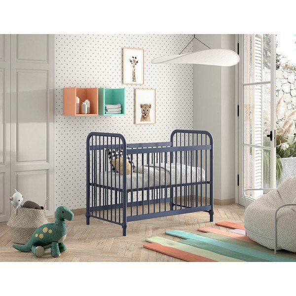 Pătuț albastru din metal 60x120 cm BRONXX – Vipack-image-3