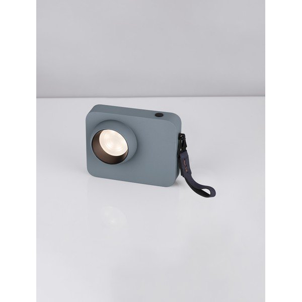 Veioză albastru prăfuit LED cu intensitate reglabilă din metal (înălțime 11 cm) Kedros – Nova Luce-image-3