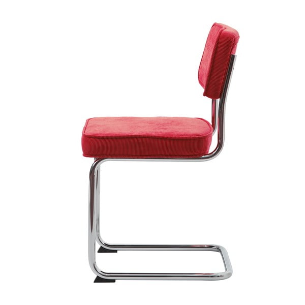 Scaun de dining roșu din catifea reiată Rupert – Unique Furniture-image-4