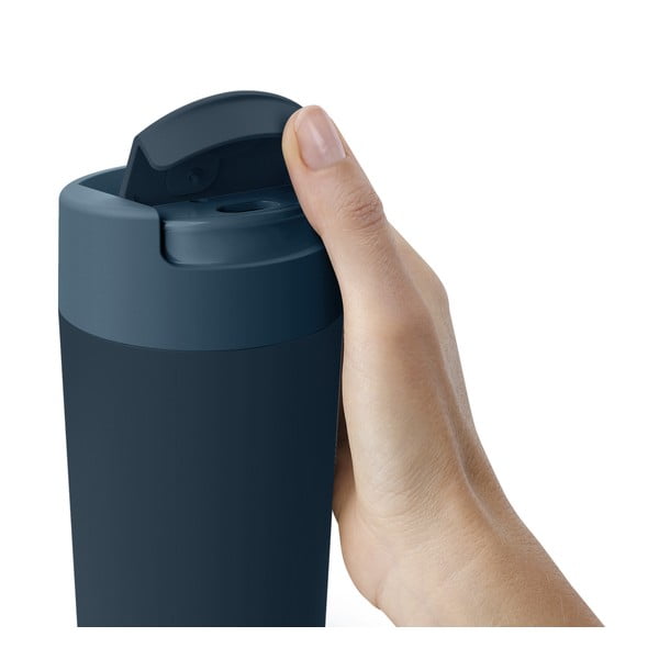 Cană de voiaj albastru-gri antracit 450 ml Sipp – Joseph Joseph-image-1