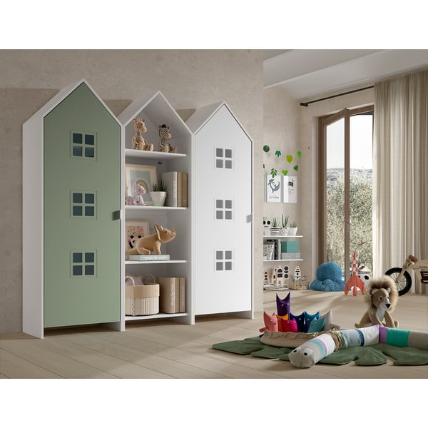 Șifonier de copii deschis alb/verde 173x171,5 cm CASAMI BRUGES – Vipack-image-1