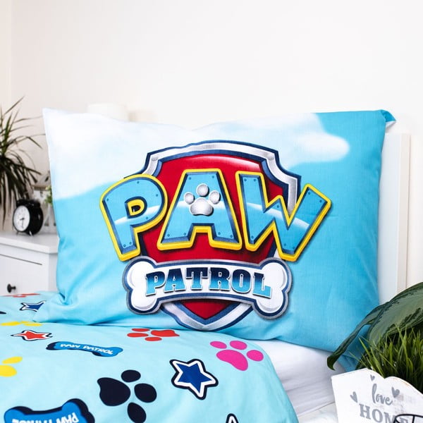 Lenjerie de pat fosforescentă pentru copii din bumbac pentru pat de o persoană 140x200 cm Paw Patrol – Jerry Fabrics-image-1