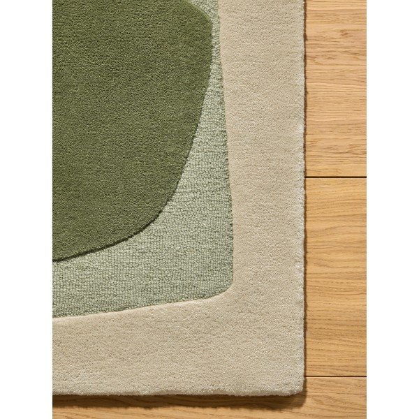 Covor verde/bej țesut manual din lână 120x170 cm Kinney – MADE-image-4
