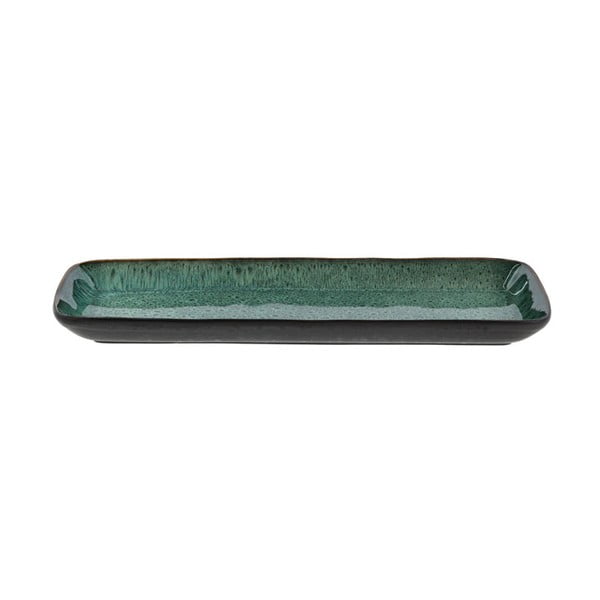 Tavă servire din gresie ceramică Bitz, 38 x 14 cm, verde - negru