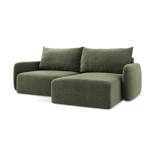 Colțar verde extensibil/cu spațiu de depozitare (cu colț pe partea dreaptă) Kalena – Makamii-image-1