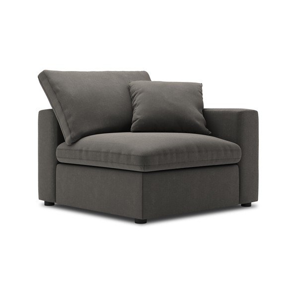 Modul cu tapițerie din catifea pentru canapea colț de dreapta Windsor & Co Sofas Galaxy, maro închis-image-2