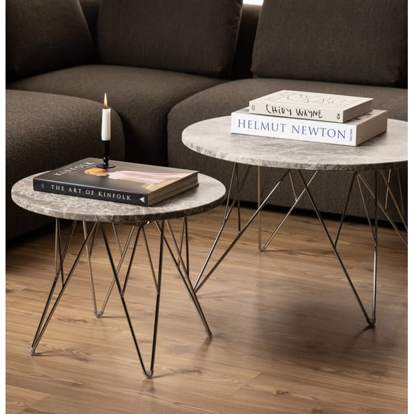 Măsuță auxiliară rotundă din marmură ø 55 cm Prunus – Actona-image-1