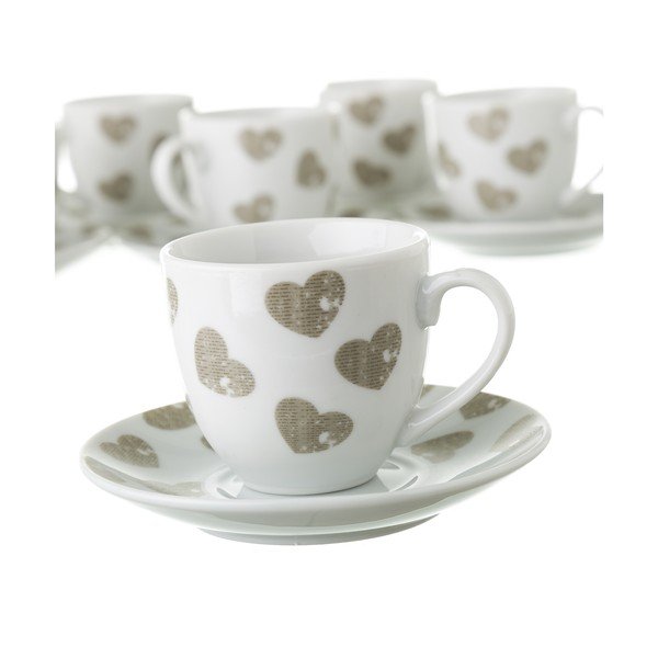 Set 6 cești cu farfurioară și suport metalic Unimasa Love-image-4