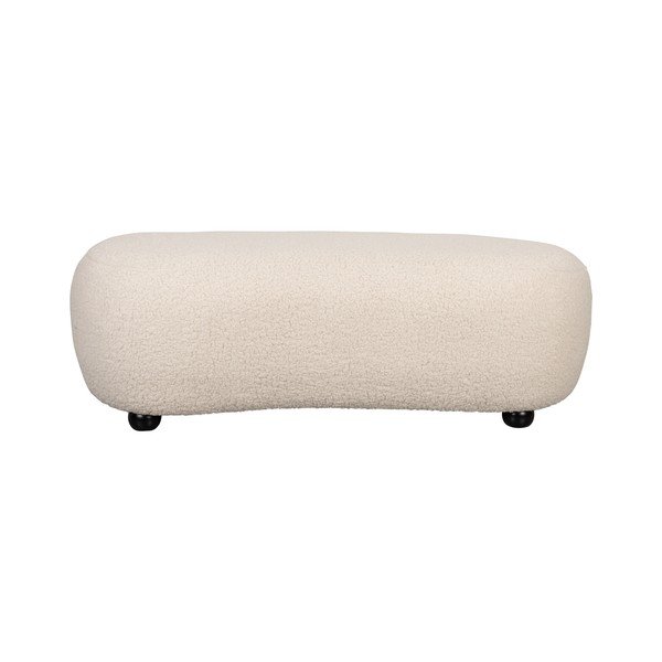 Bancă crem capitonată cu tapițerie din țesătură bouclé Noxx – White Label