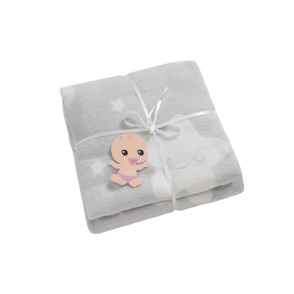 Pătură pentru copii gri deschis din polar, fleece 100x120 cm Star – Mijolnir