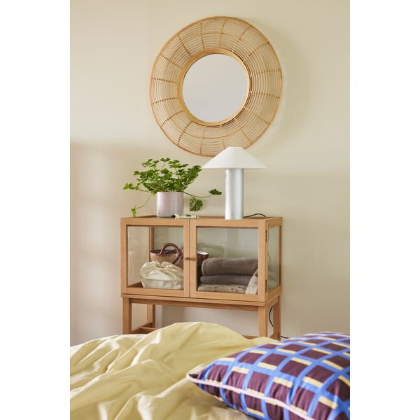 Vitrină în culoare naturală cu aspect de lemn de stejar 80x88x42 cm Poetic – Hübsch-image-1