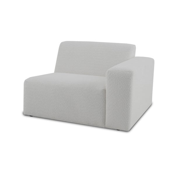 Modul pentru canapea alb cu tapițerie din stofă bouclé (cu colț pe partea dreaptă) Roxy – Scandic-image-1