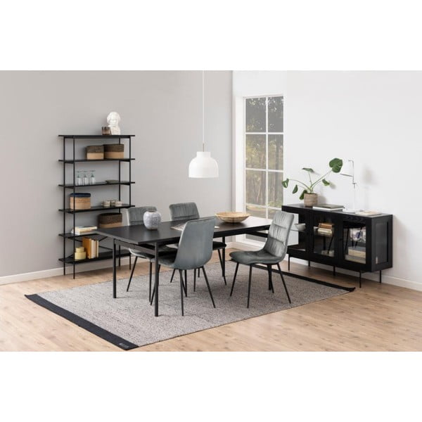 Etajeră neagră cu aspect de lemn de frasin 94x172 cm Angus – Actona-image-4