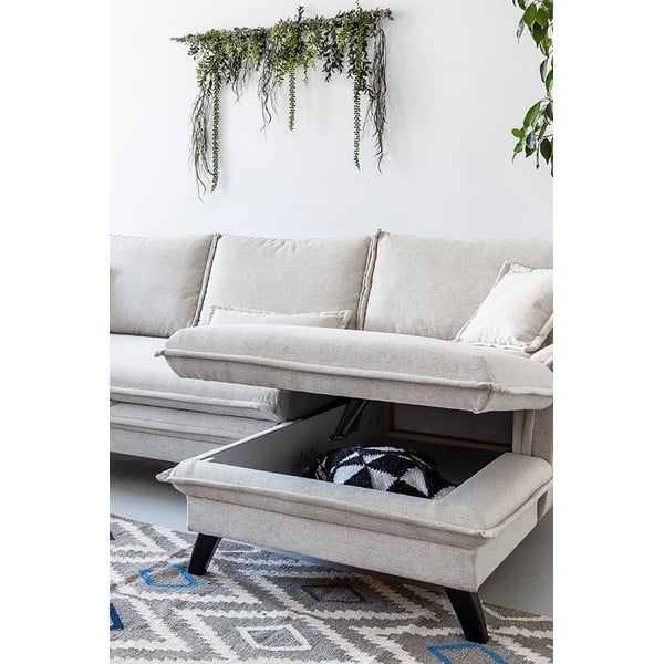 Colțar extensibil cu șezlong pe partea dreaptă Miuform Charming Charlie, bej deschis-image-4