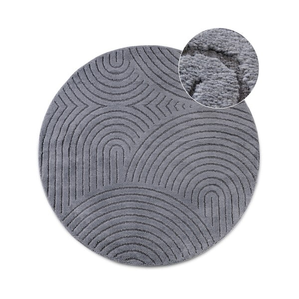 Covor gri antracit rotund ø 200 cm Panglao New York Anthracite – Elle Decoration