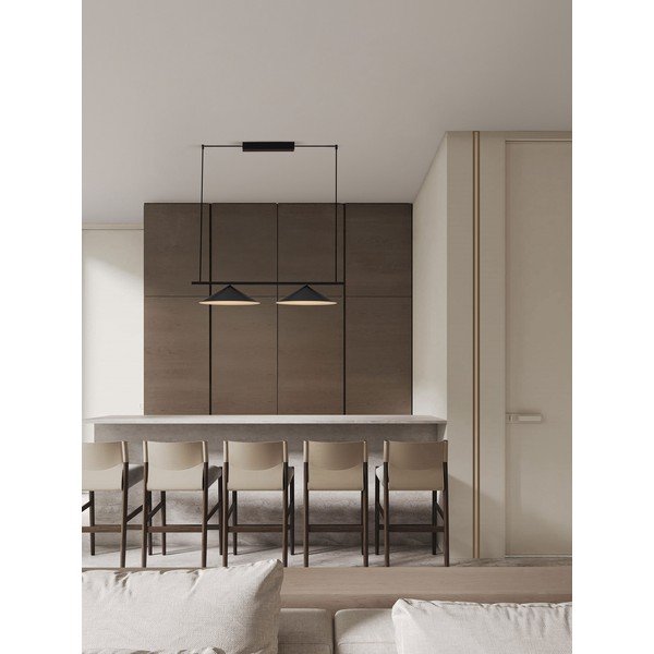 Lustră negru-mat LED din aluminiu Lui – Nova Luce-image-1