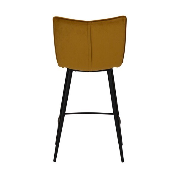 Scaun bar cu husă din catifea DAN-FORM Denmark Join, galben, înălțime 93 cm-image-4