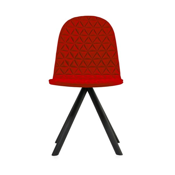 Scaun cu picioare negre Iker Mannequin Triangle, roșu