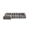 Colțar modular gri deschis cu tapițerie din catifea (cu colț pe partea stângă/cu șezlong) Bellis – Micadoni 