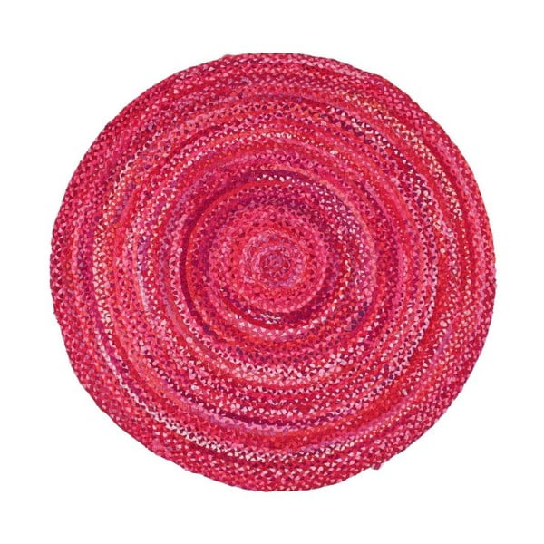 Covor din bumbac Eco Rugs, Ø 120 cm, roz
