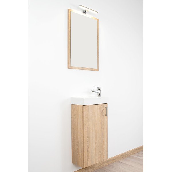 Dulap cu chiuvetă fără baterie suspendat cu aspect de lemn de stejar 40x79 cm Oia – STOLKAR-image-4