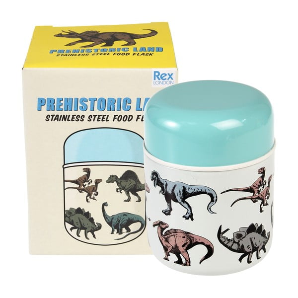 Termos albastru-crem pentru mâncare, pentru copii 280 ml Prehistoric Land – Rex London-image-3