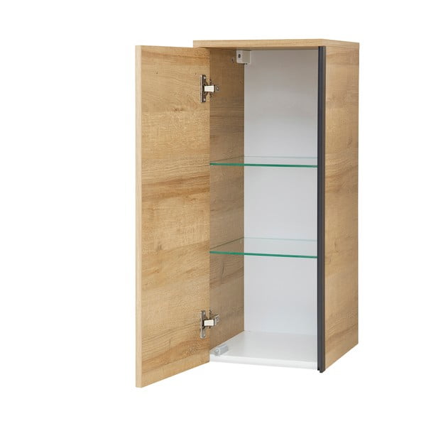 Dulap de baie în culoare naturală suspendat cu aspect de lemn de stejar 70x30 cm Quickset 395 – Pelipal-image-2