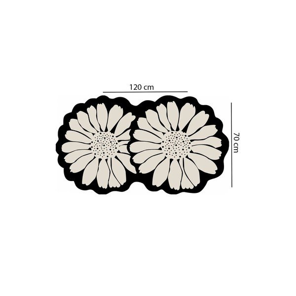 Covoraș de baie negru/crem 70x120 cm Flor Extrana – Foutastic-image-3