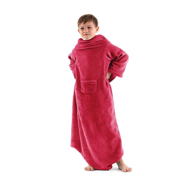 Pătură cu mâneci pentru copii DecoKing Lazykids, roșu-image-1
