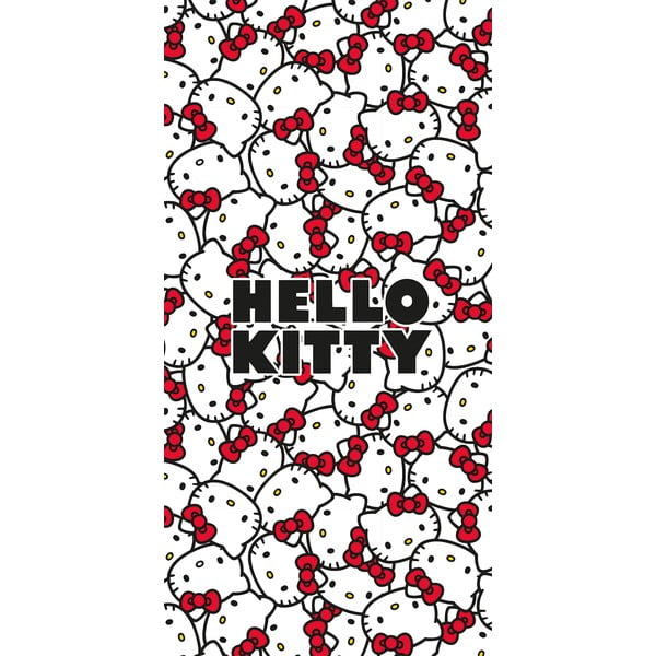 Prosop  pentru copii roșu/alb din bumbac 70x140 cm Hello Kitty – Jerry Fabrics