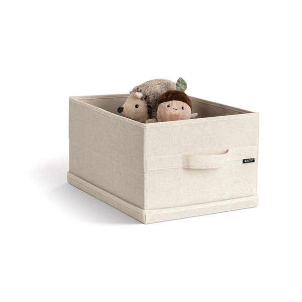 Cutie de depozitare bej din material textil cu capac 31x41x22 cm Soft Storage Medium – Bigso-image-4