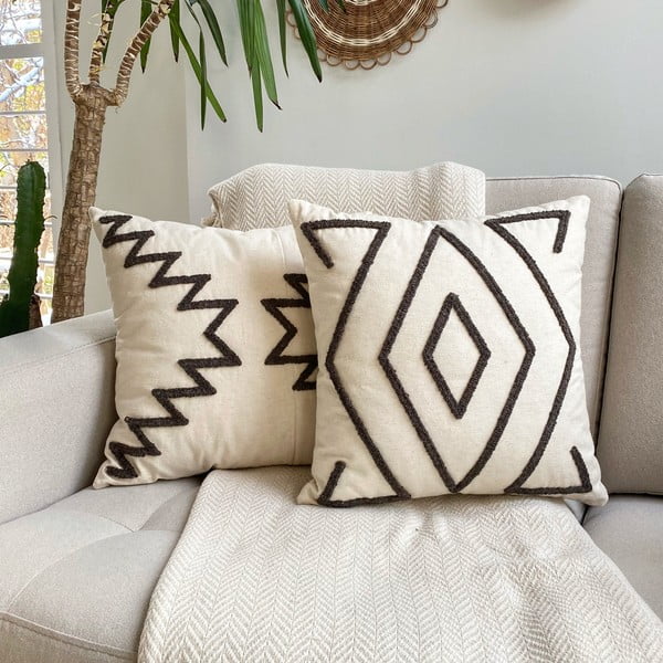 Set 2 fețe de pernă din bumbac Joynodes Rustic, 43 x 43 cm-image-1
