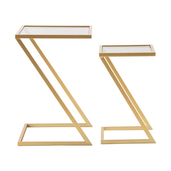 Măsuțe auxiliare cu blat din sticlă 2 buc. 40x40 cm Zet – Mauro Ferretti