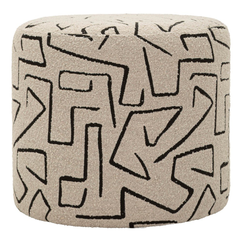 Puf bej cu tapițerie din țesătură bouclé Nairobi – Mauro Ferretti