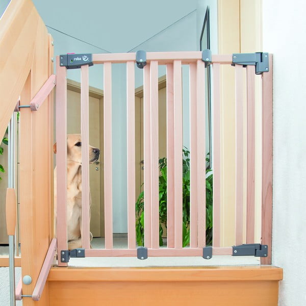 Poartă de siguranță în culoare naturală din lemn masiv de fag – Roba-image-3