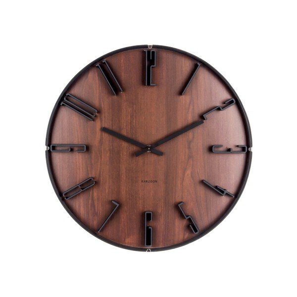 Ceas de perete Karlsson Sentient, ⌀ 40 cm, maro