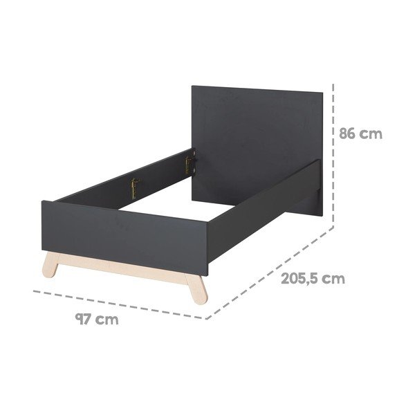 Pat pentru copii  negru 90x200 cm Jara – Roba-image-3