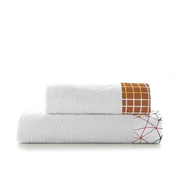Set 2 prosoape din bumbac Blanc Net-image-2
