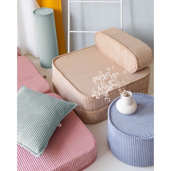 Pernă decorativă pentru copii verde-mentă cu tapițerie din catifea reiată Block – Wigiwama-image-2